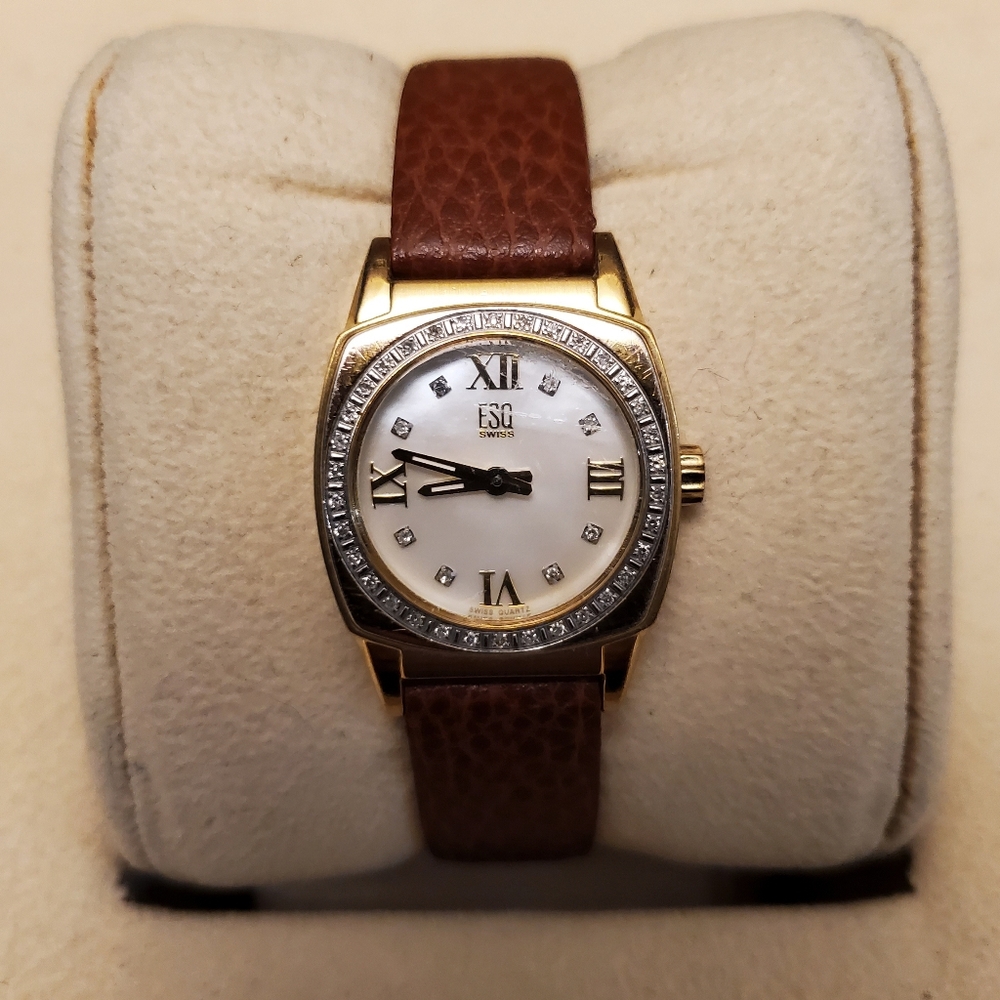 ESQ Mother Of Pearl And Diamond Wristwatch